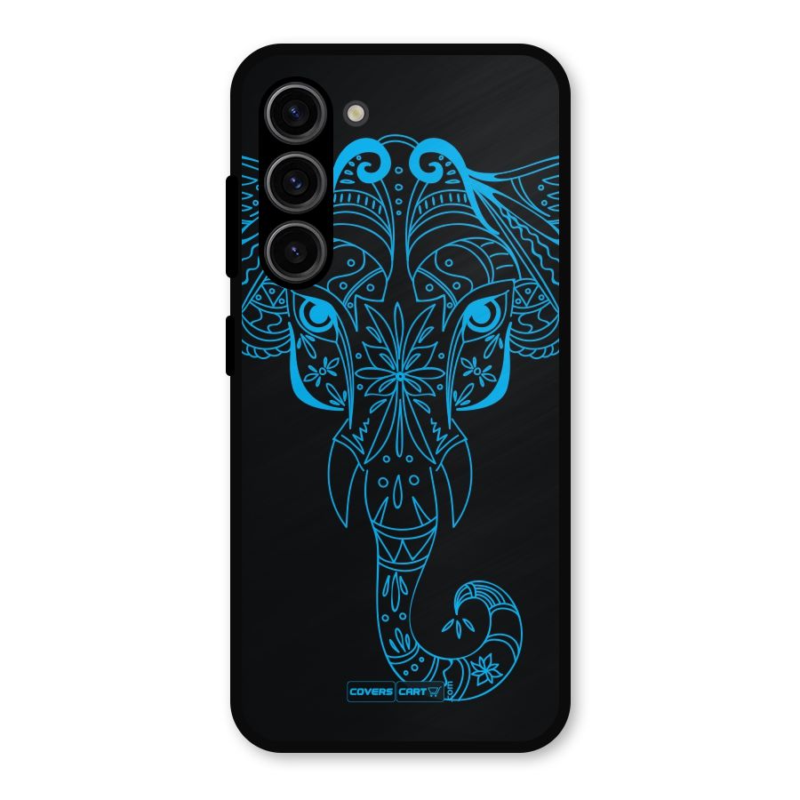 Blue Elephant Ethnic Metal Back Case for Galaxy S23