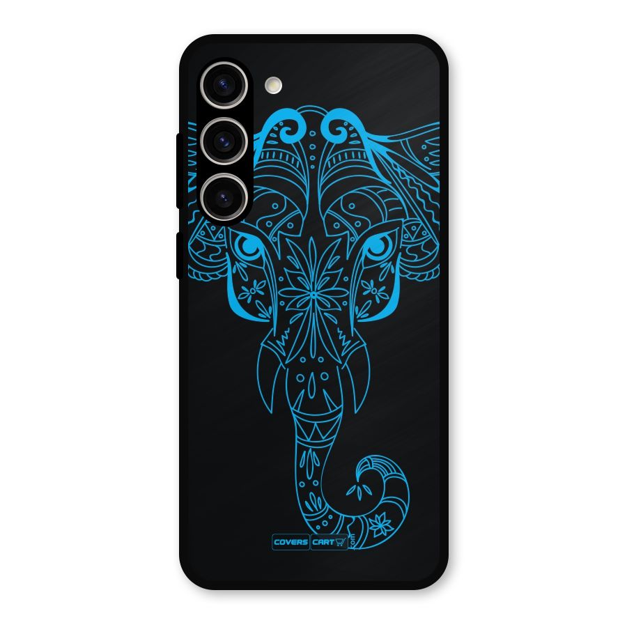 Blue Elephant Ethnic Metal Back Case for Galaxy S23 Plus