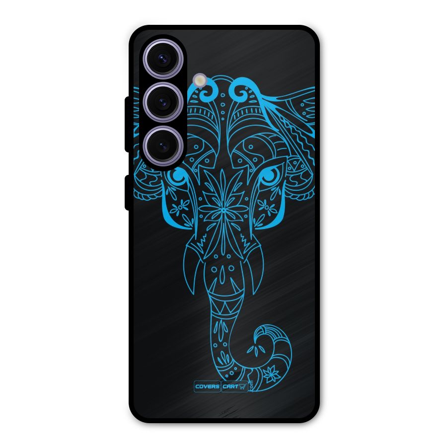 Blue Elephant Ethnic Metal Back Case for Galaxy S24