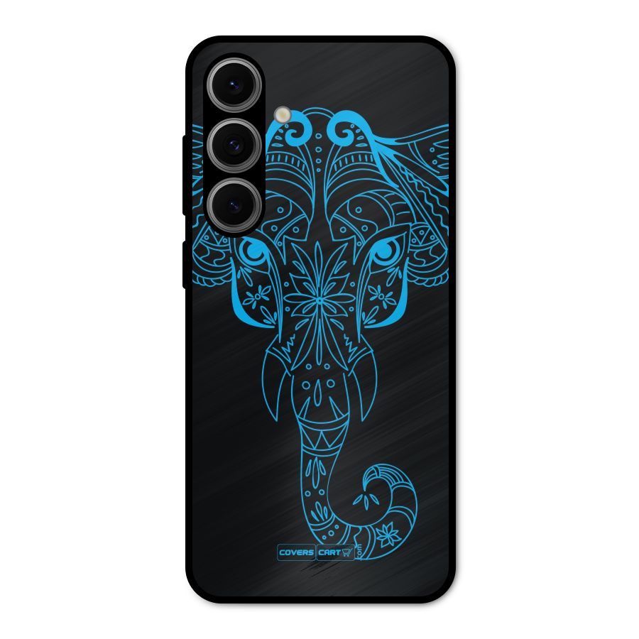 Blue Elephant Ethnic Metal Back Case for Galaxy S24 FE
