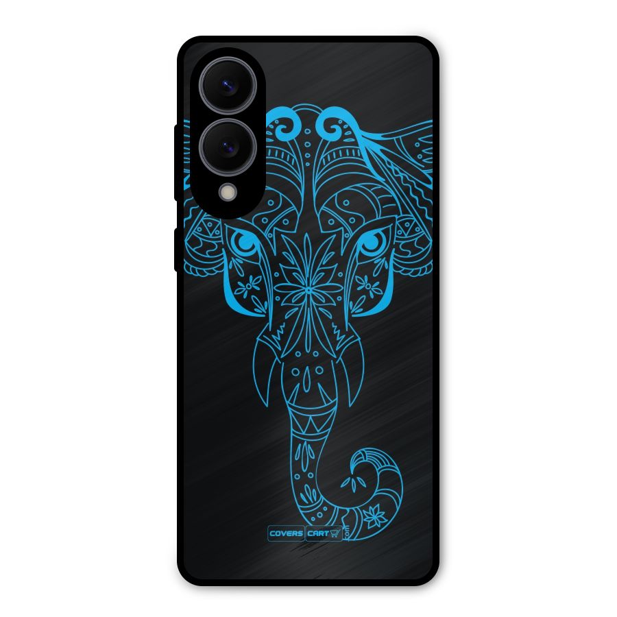 Blue Elephant Ethnic Metal Back Case for Galaxy S25 Edge