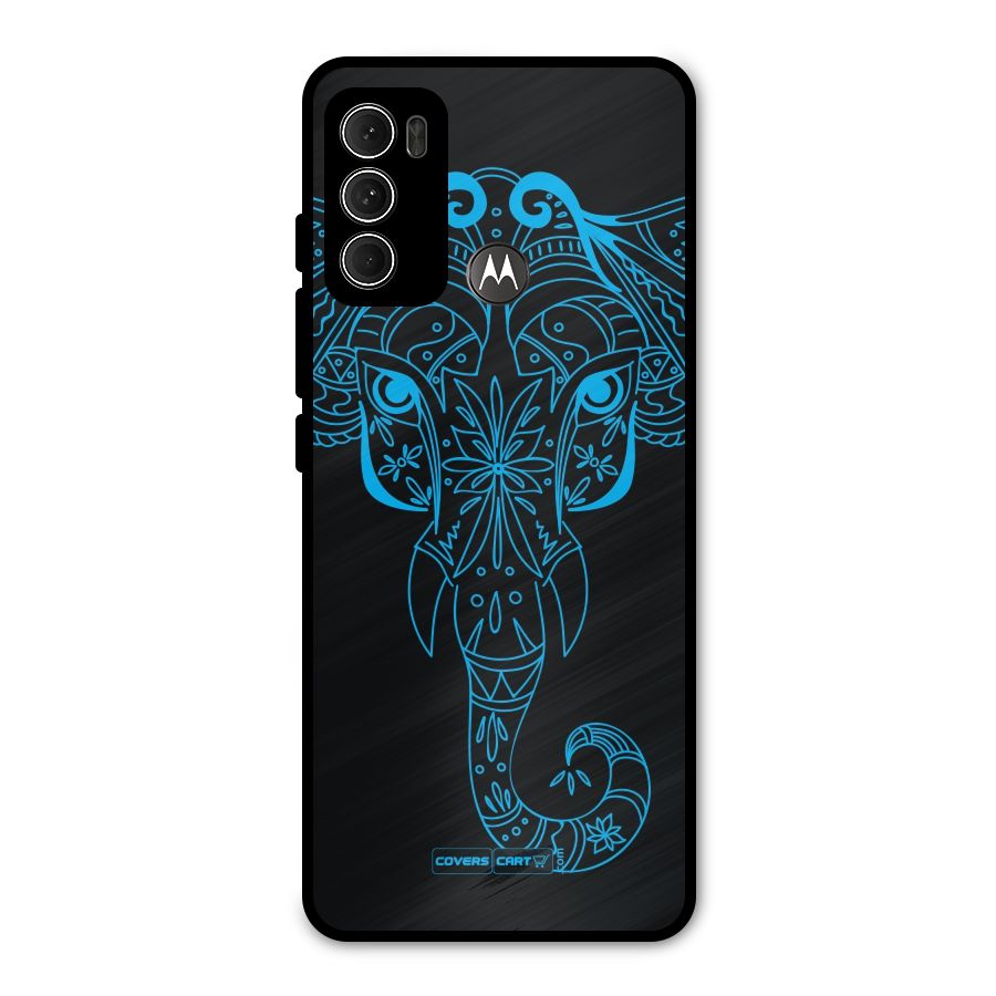 Blue Elephant Ethnic Metal Back Case for Moto G60