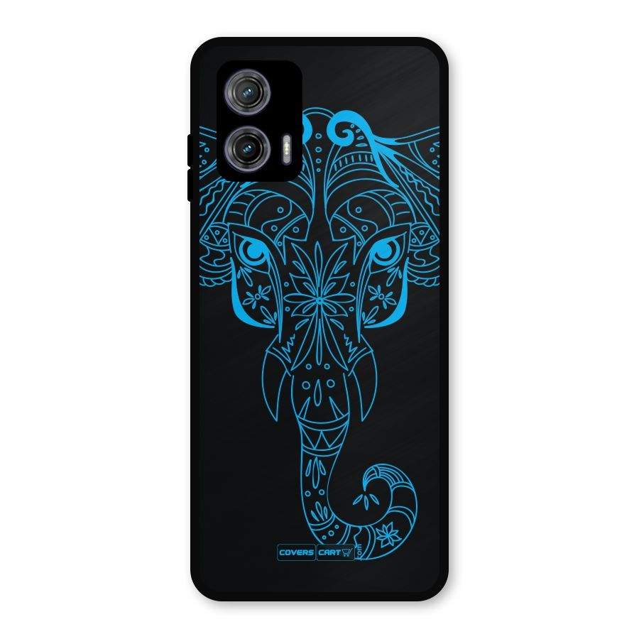 Blue Elephant Ethnic Metal Back Case for Moto G73