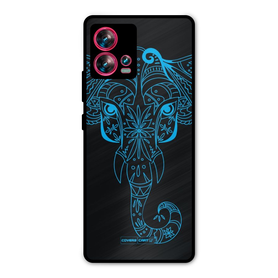 Blue Elephant Ethnic Metal Back Case for Motorola Edge 30 Fusion