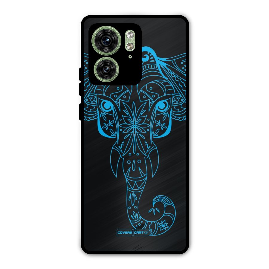 Blue Elephant Ethnic Metal Back Case for Motorola Edge 40 5G