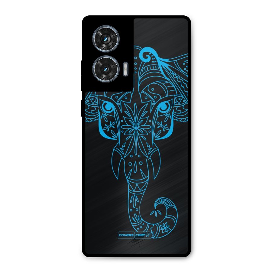 Blue Elephant Ethnic Metal Back Case for Motorola Edge 50 Fusion