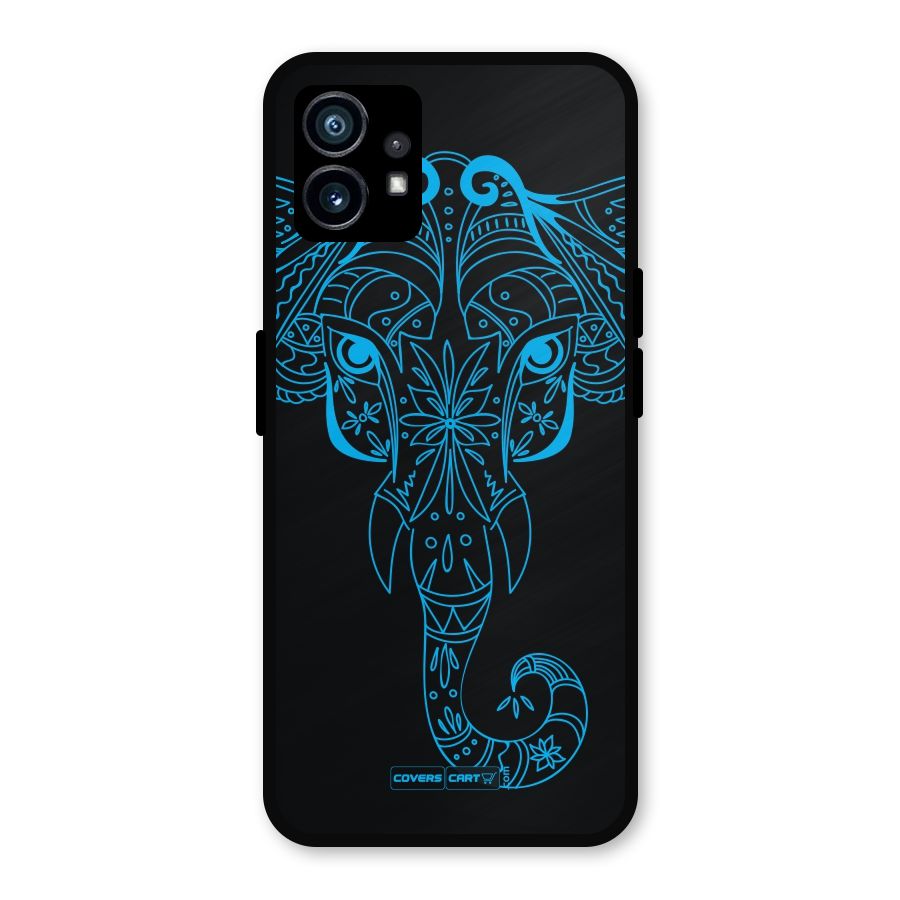 Blue Elephant Ethnic Metal Back Case for Nothing Phone 1