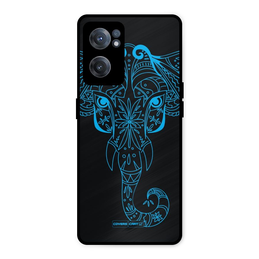 Blue Elephant Ethnic Metal Back Case for OnePlus Nord CE 2 5G