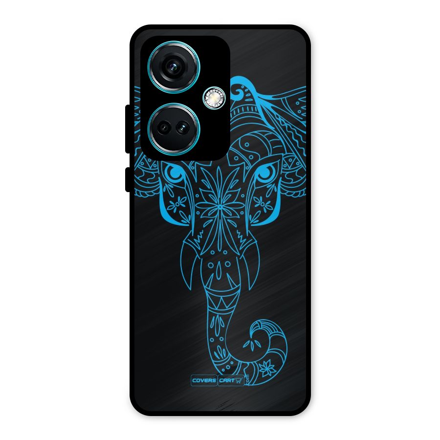 Blue Elephant Ethnic Metal Back Case for OnePlus Nord CE 3 5G