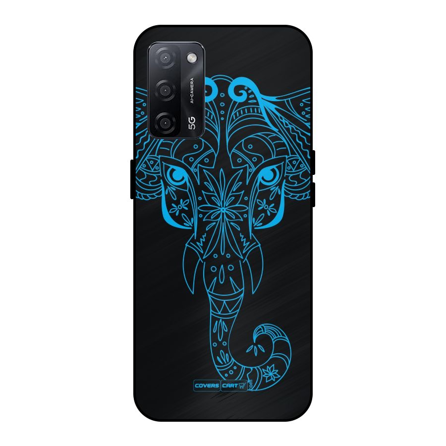 Blue Elephant Ethnic Metal Back Case for Oppo A53s 5G