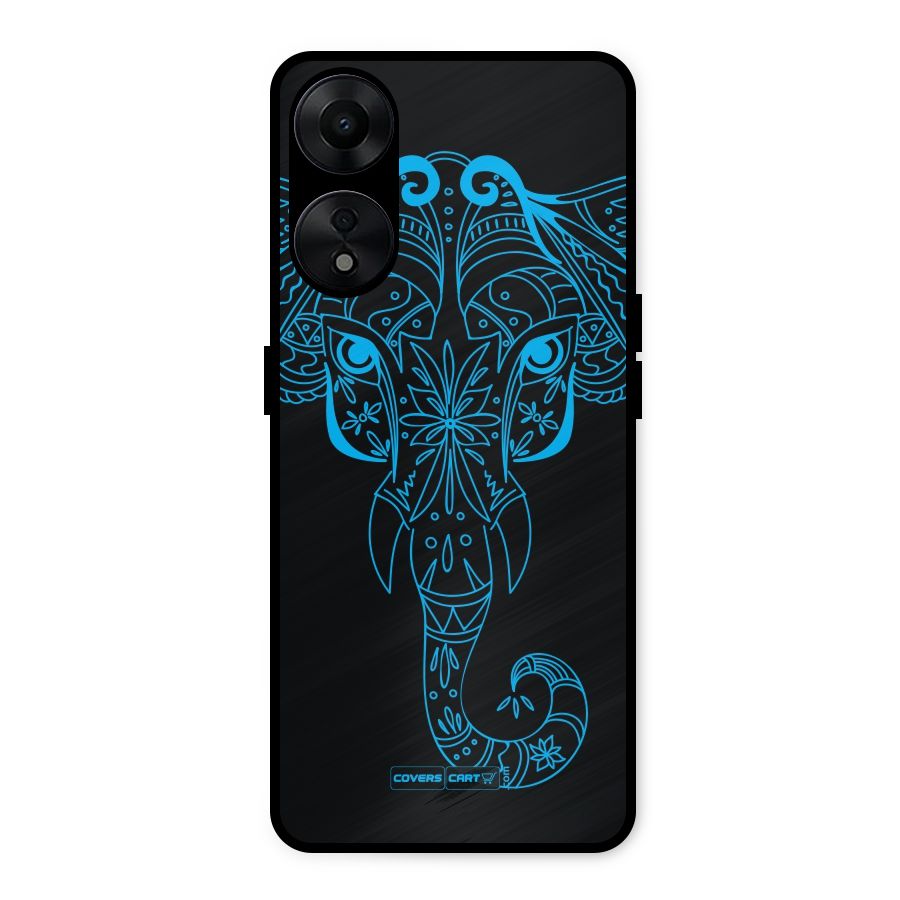 Blue Elephant Ethnic Metal Back Case for Oppo A78 5G