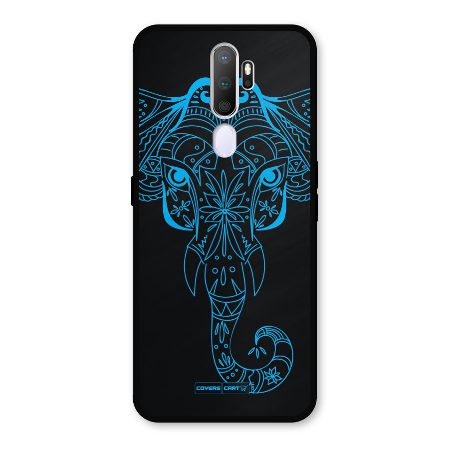 Blue Elephant Ethnic Metal Back Case for Oppo A9 (2020)