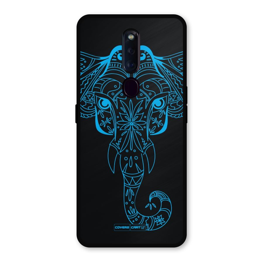 Blue Elephant Ethnic Metal Back Case for Oppo F11 Pro