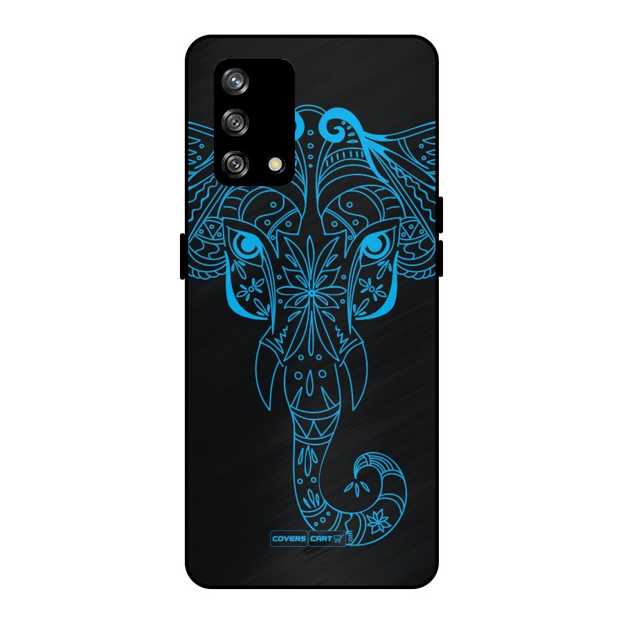 Blue Elephant Ethnic Metal Back Case for Oppo F19s