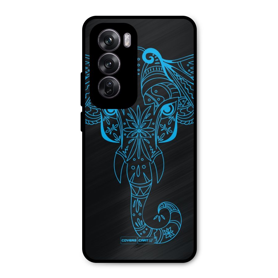 Blue Elephant Ethnic Metal Back Case for Oppo Reno12 Pro