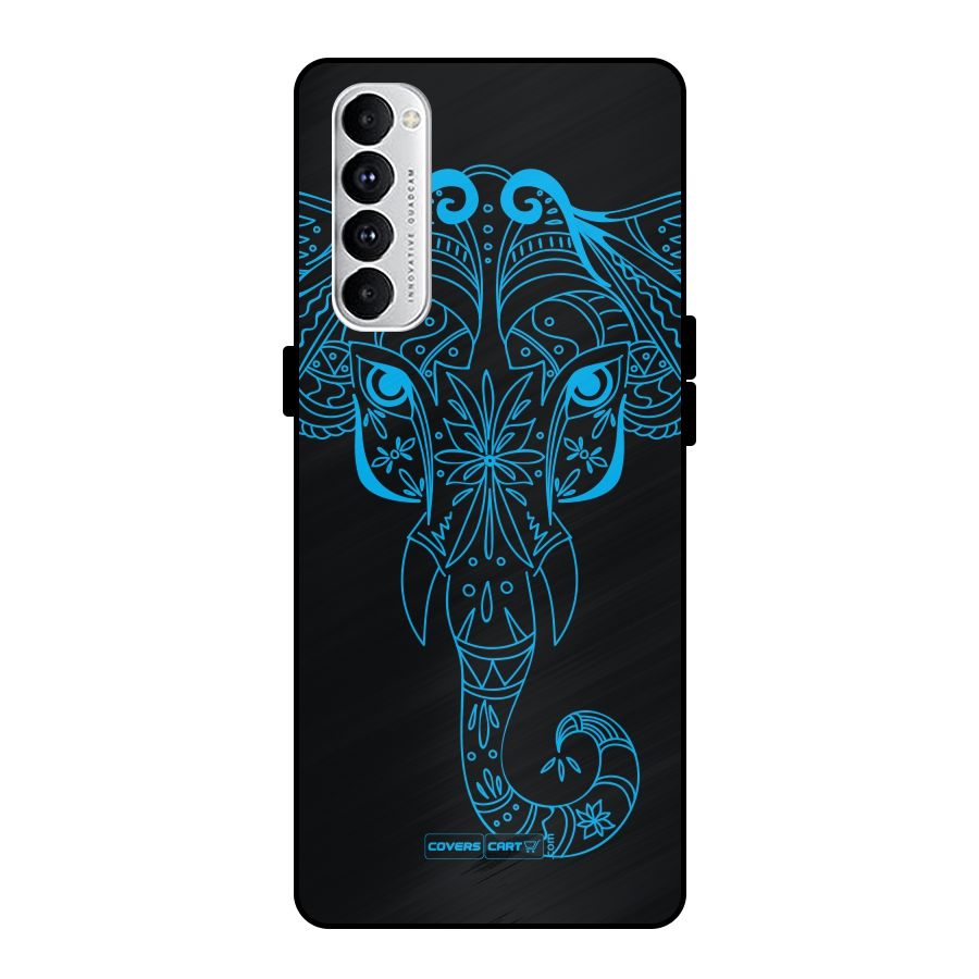 Blue Elephant Ethnic Metal Back Case for Oppo Reno4 Pro