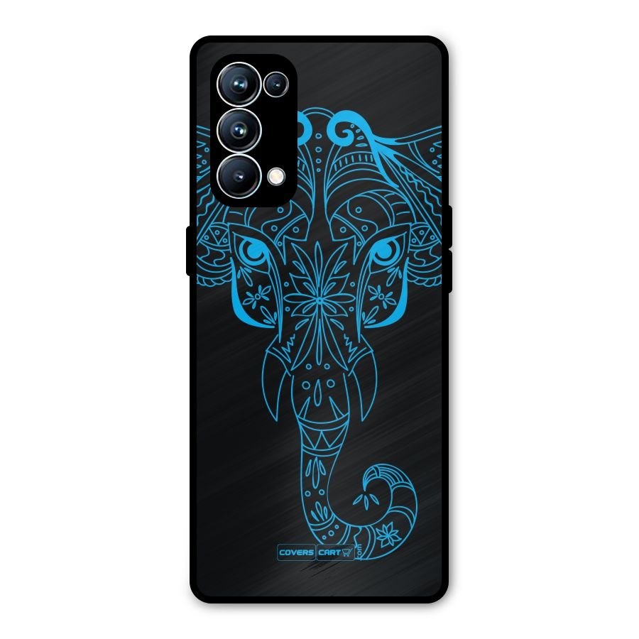 Blue Elephant Ethnic Metal Back Case for Oppo Reno5 Pro 5G