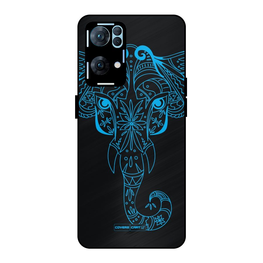 Blue Elephant Ethnic Metal Back Case for Oppo Reno7 Pro 5G