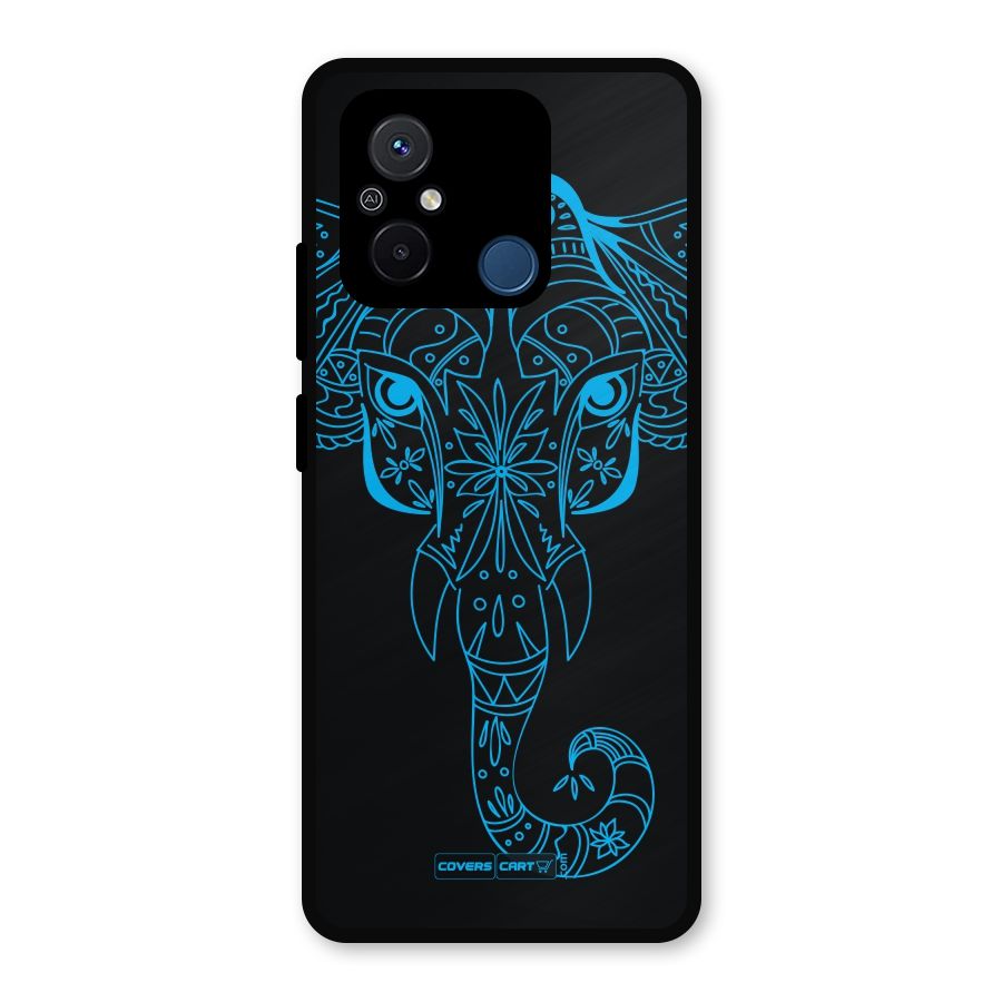 Blue Elephant Ethnic Metal Back Case for Poco C55