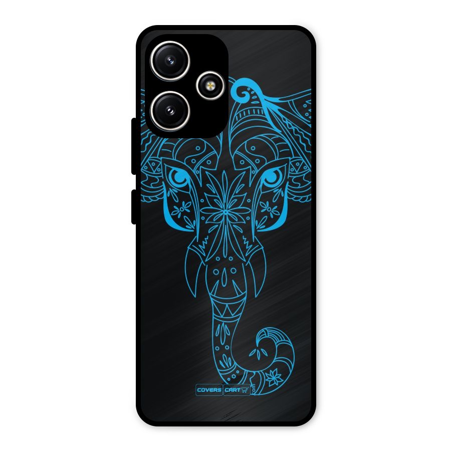 Blue Elephant Ethnic Metal Back Case for Poco M6 Pro