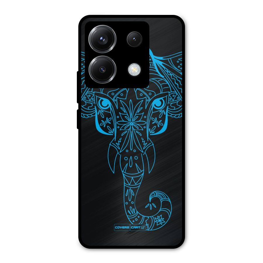 Blue Elephant Ethnic Metal Back Case for Poco X6