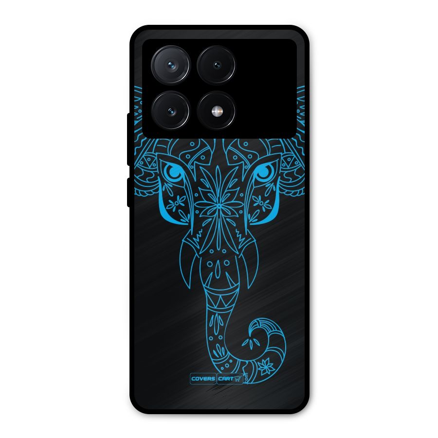 Blue Elephant Ethnic Metal Back Case for Poco X6 Pro