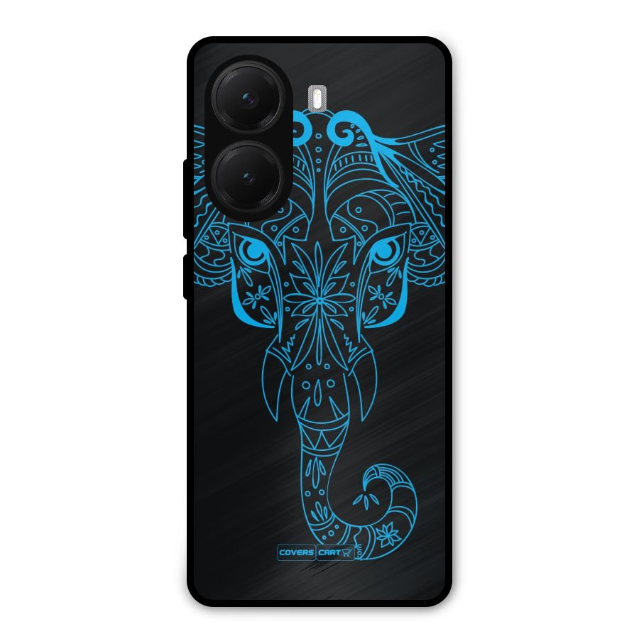Blue Elephant Ethnic Metal Back Case for Poco X7 Pro