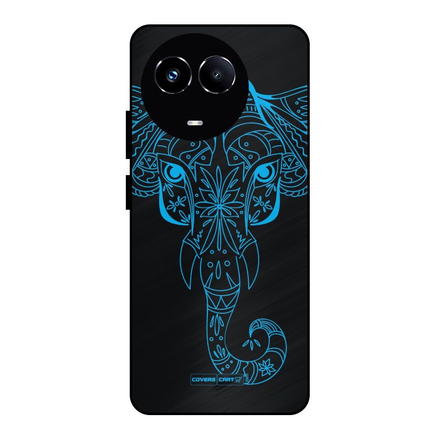 Blue Elephant Ethnic Metal Back Case for Realme 11 5G