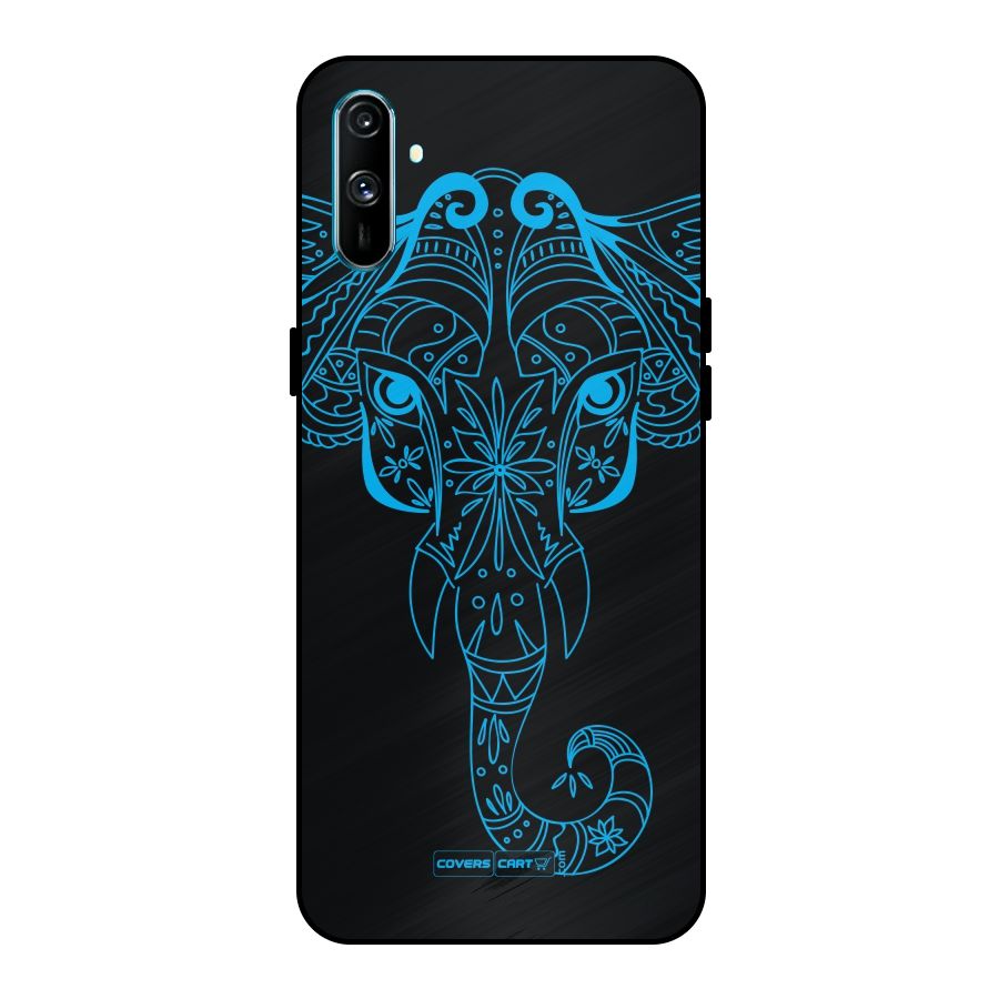 Blue Elephant Ethnic Metal Back Case for Realme C3