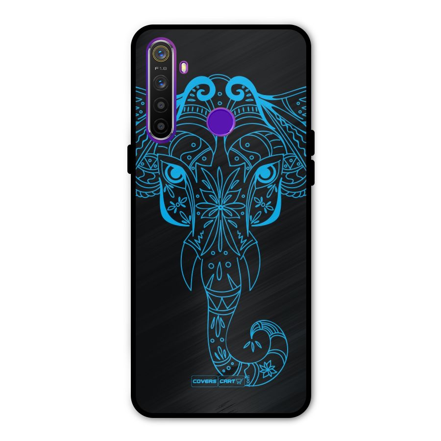 Blue Elephant Ethnic Metal Back Case for Realme Narzo 10