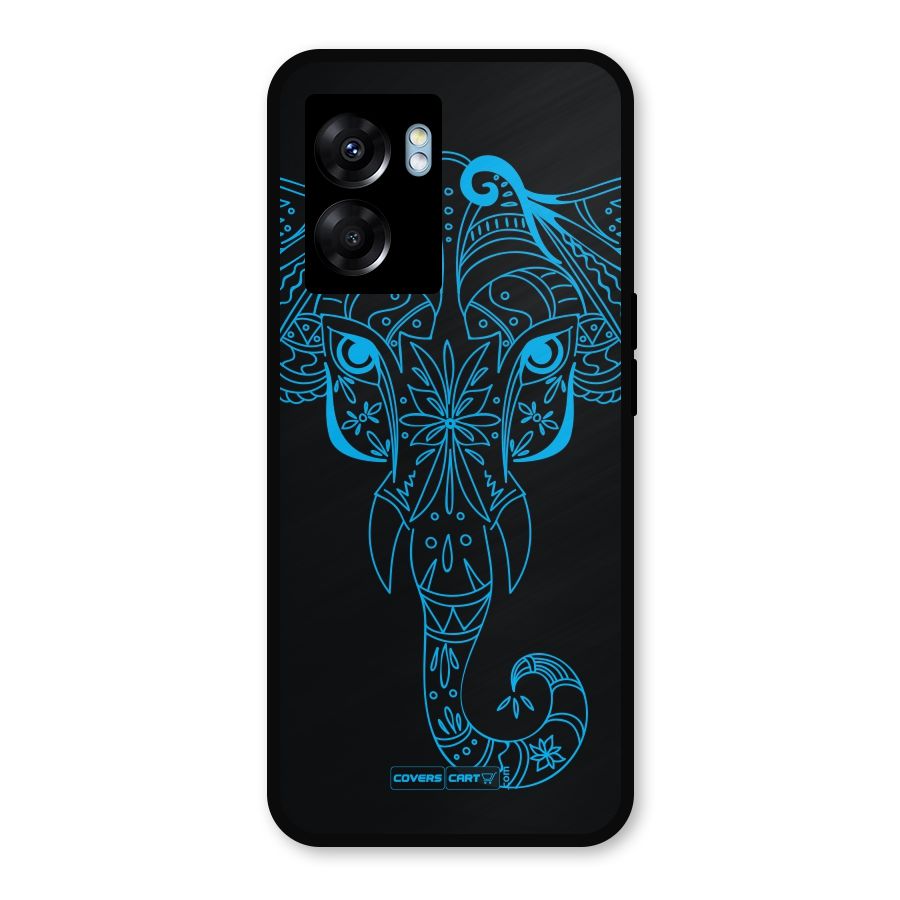 Blue Elephant Ethnic Metal Back Case for Realme Narzo 50 5G