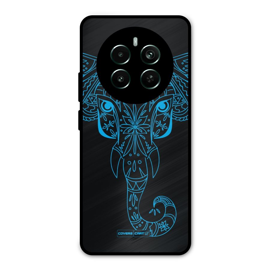 Blue Elephant Ethnic Metal Back Case for Realme Narzo 70 Pro