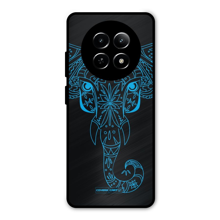 Blue Elephant Ethnic Metal Back Case for Realme Narzo 70x 5G
