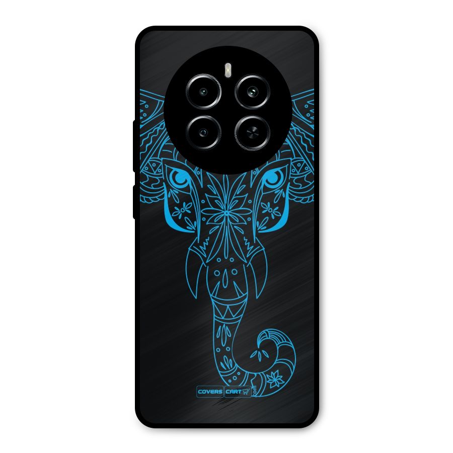 Blue Elephant Ethnic Metal Back Case for Realme P1