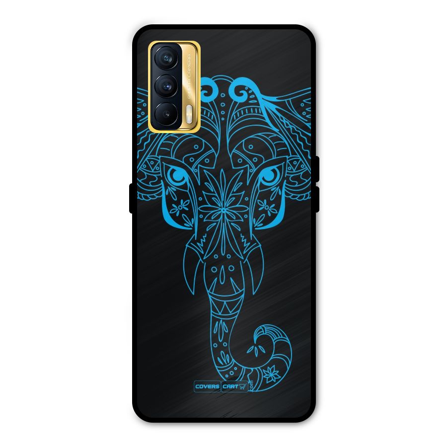 Blue Elephant Ethnic Metal Back Case for Realme X7