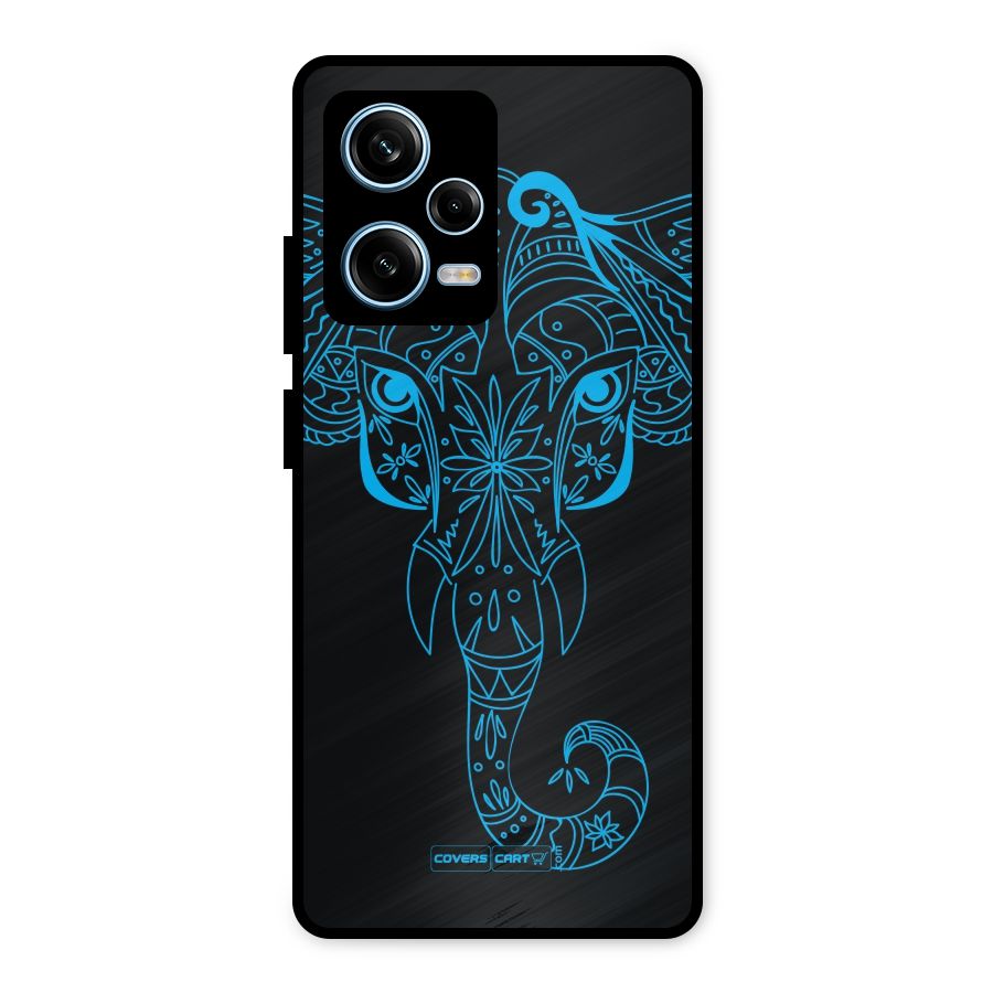 Blue Elephant Ethnic Metal Back Case for Redmi Note 12 Pro