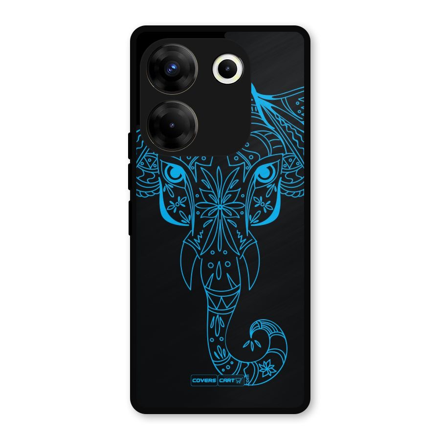Blue Elephant Ethnic Metal Back Case for Tecno Camon 20 Pro