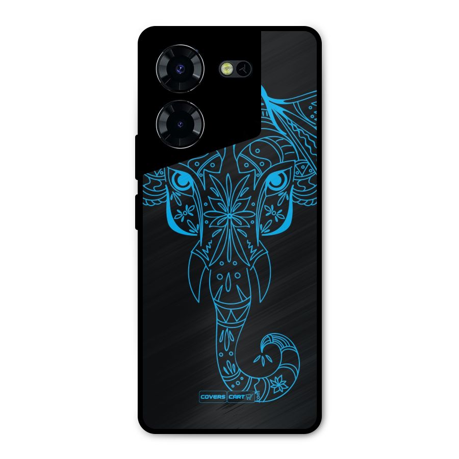 Blue Elephant Ethnic Metal Back Case for Tecno Pova 5 Pro 5G