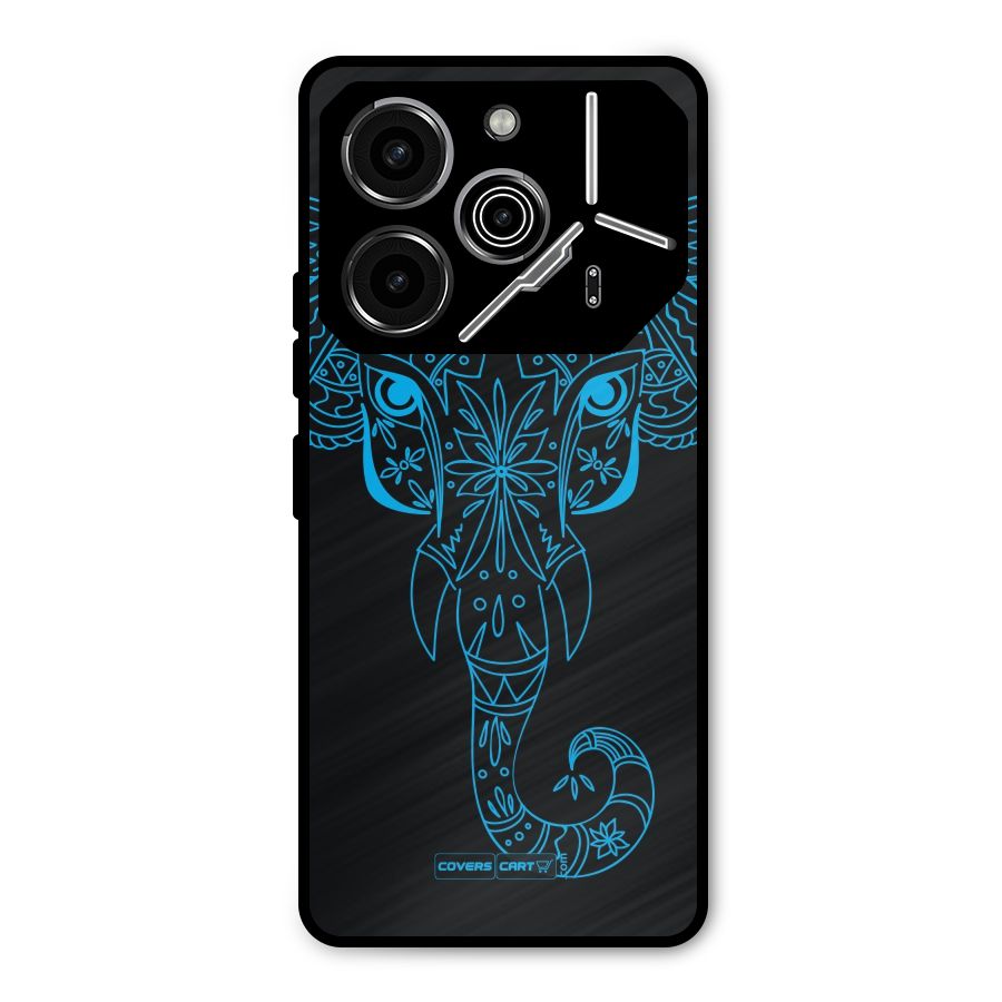 Blue Elephant Ethnic Metal Back Case for Tecno Pova 6 Pro
