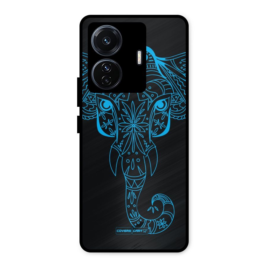 Blue Elephant Ethnic Metal Back Case for Vivo T1 Pro
