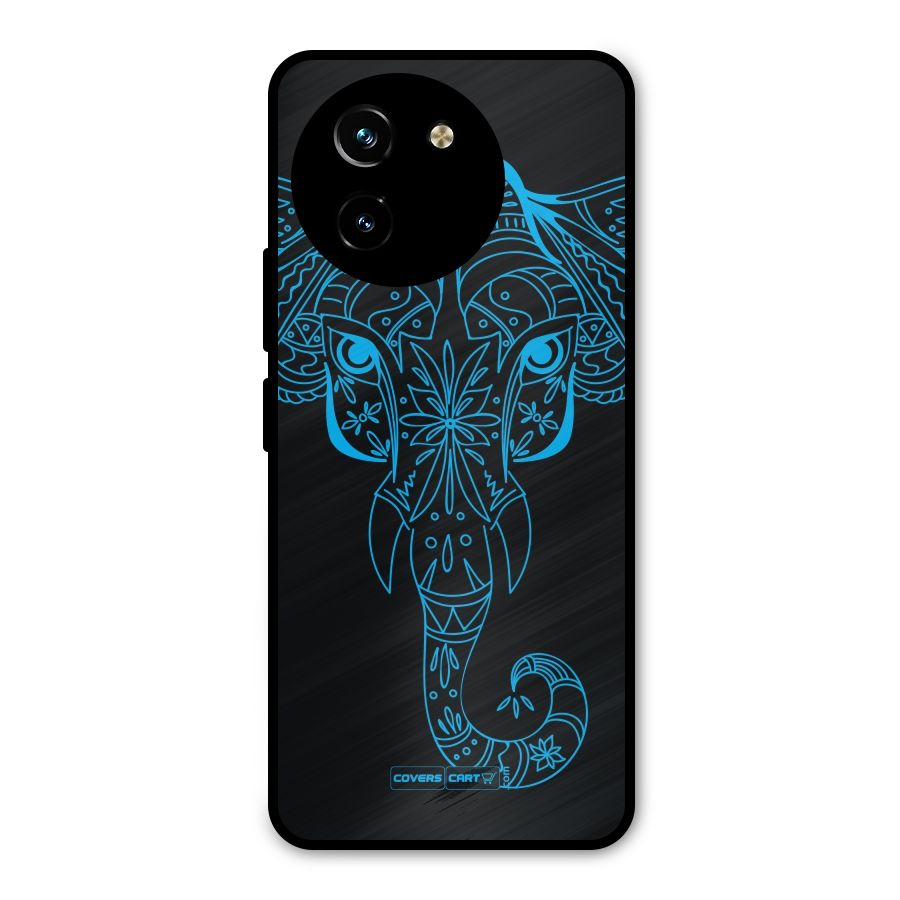 Blue Elephant Ethnic Metal Back Case for Vivo T3x
