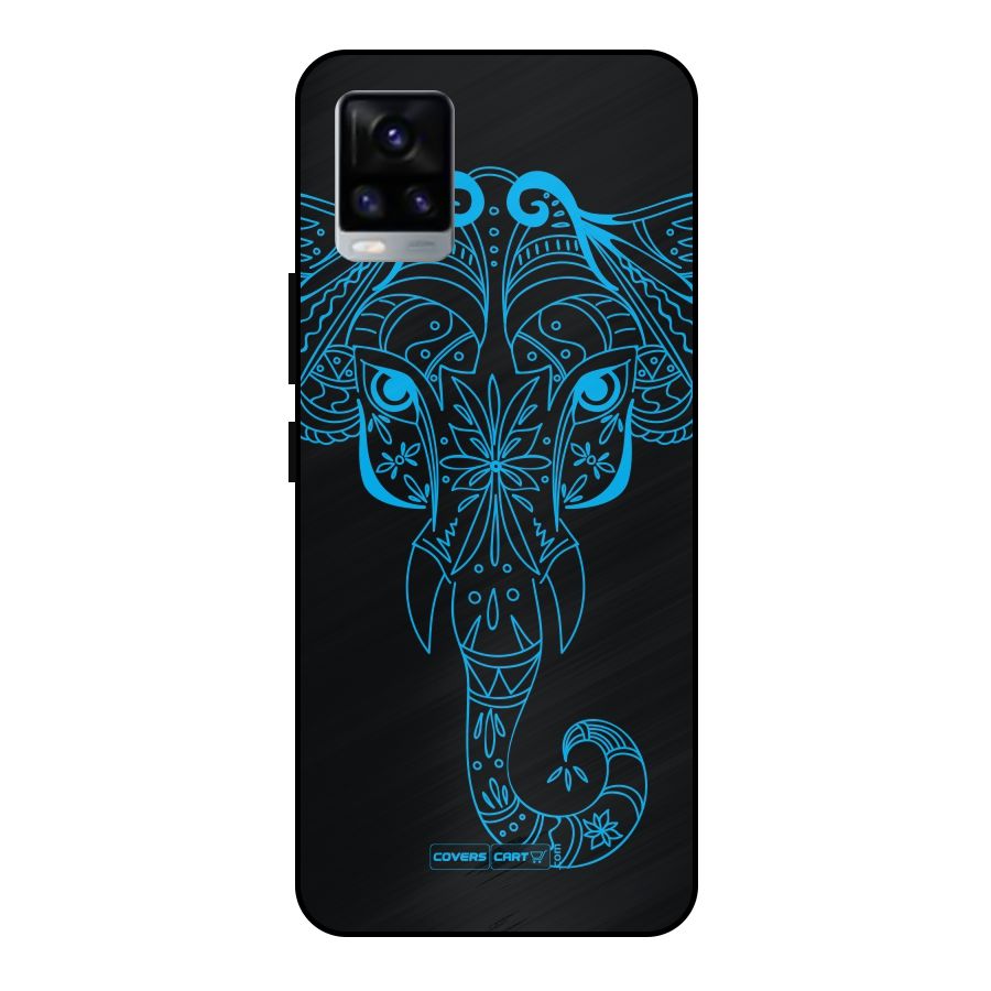 Blue Elephant Ethnic Metal Back Case for Vivo V20 2021
