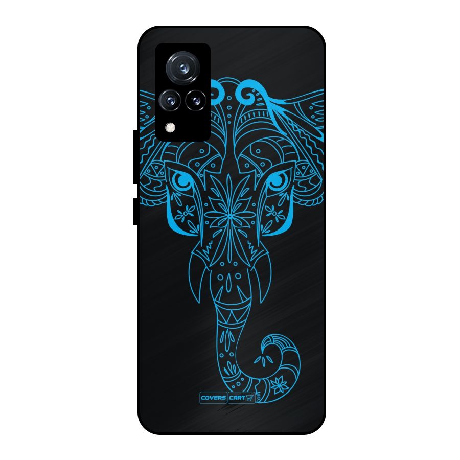 Blue Elephant Ethnic Metal Back Case for Vivo V21 5G