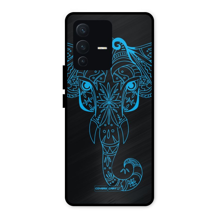 Blue Elephant Ethnic Metal Back Case for Vivo V23 5G
