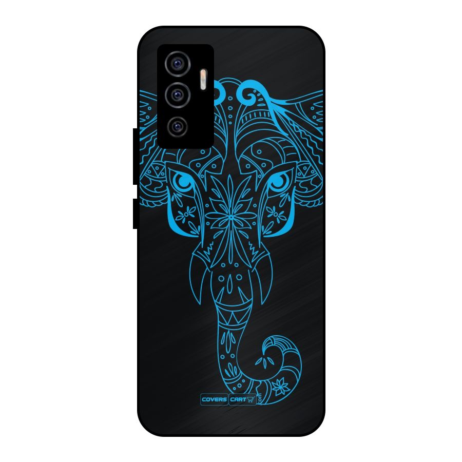 Blue Elephant Ethnic Metal Back Case for Vivo V23e