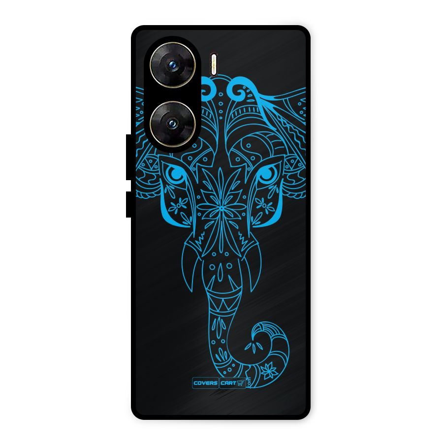 Blue Elephant Ethnic Metal Back Case for Vivo V29e