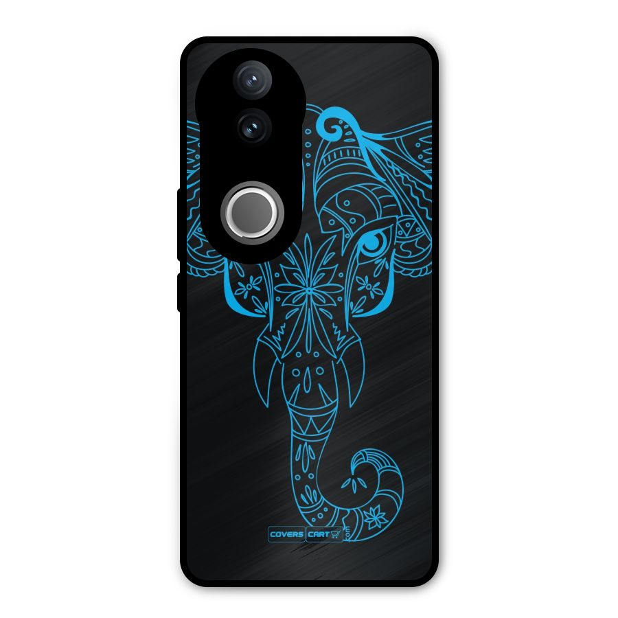 Blue Elephant Ethnic Metal Back Case for Vivo V50