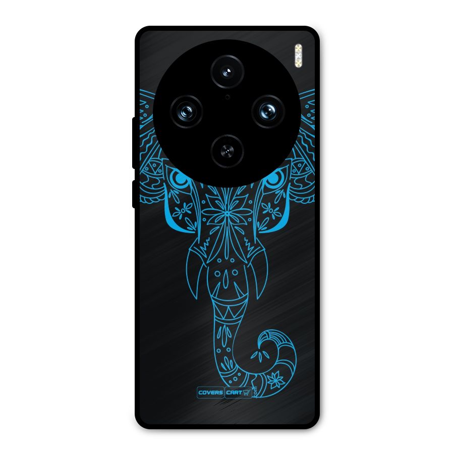 Blue Elephant Ethnic Metal Back Case for Vivo X100 Pro
