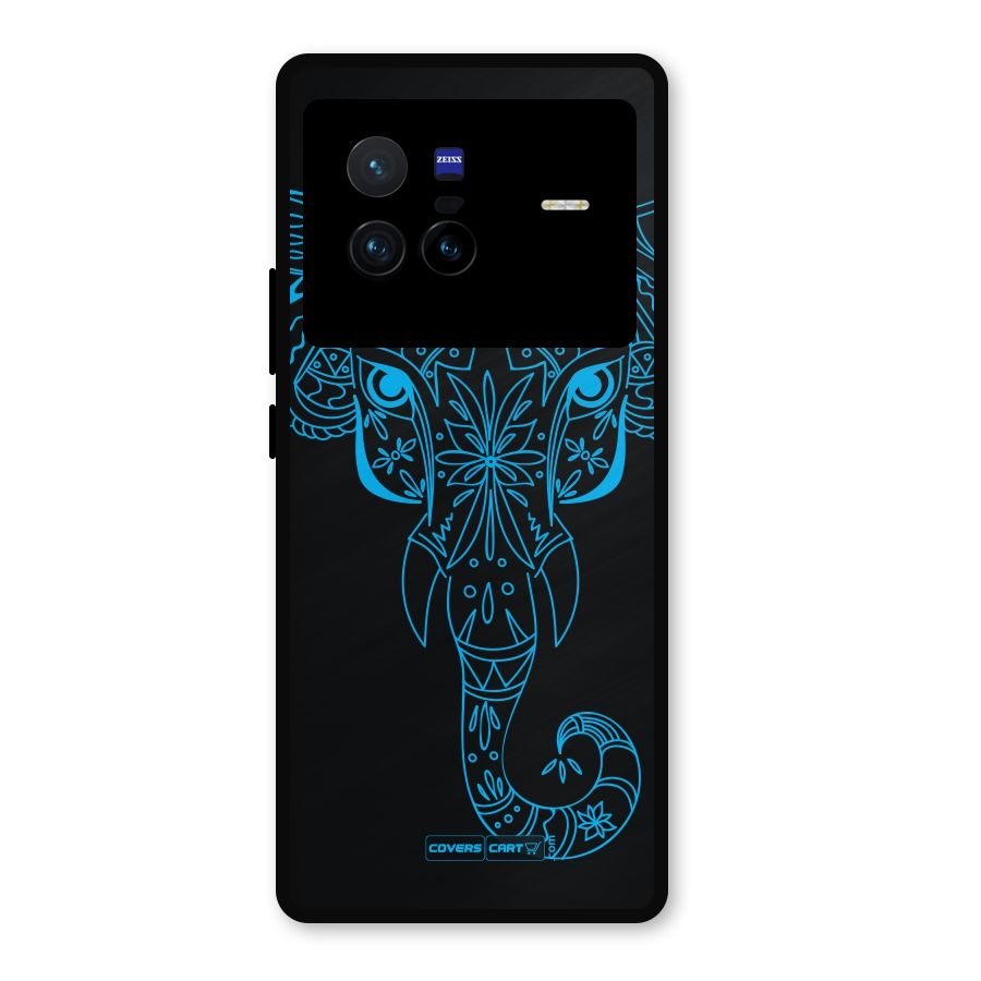 Blue Elephant Ethnic Metal Back Case for Vivo X80