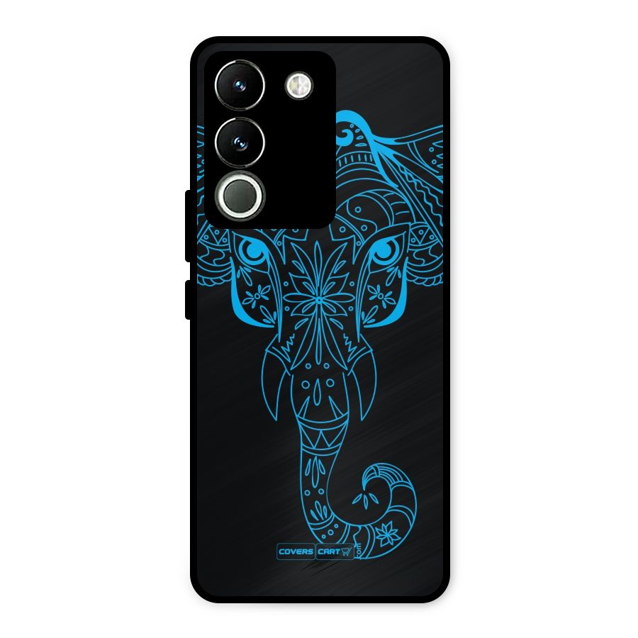 Blue Elephant Ethnic Metal Back Case for Vivo Y200